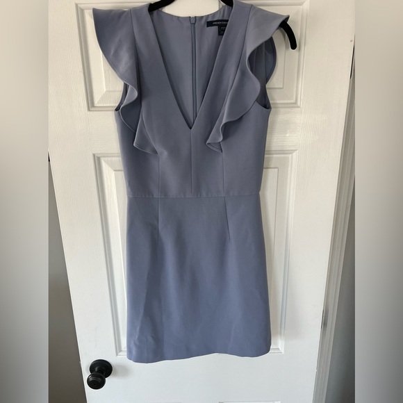 French Connection Whisper Ruffle Minidress - Annabelle Blue - Size 4 - Picture 2 of 4